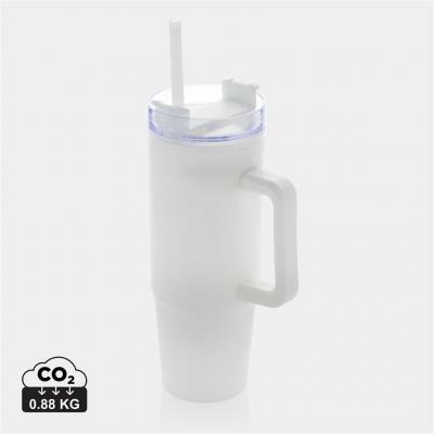 Image of Tana RCS recycled plastic tumbler with handle 900ml White