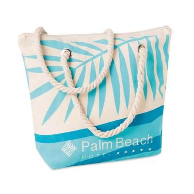 Image of Canvas Beach bag with all over print