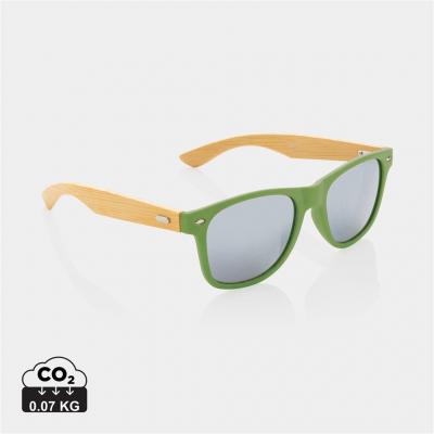 Image of Bamboo and RCS recycled plastic sunglasses green