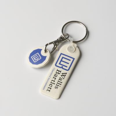 Image of Biodegradable Recycled Trolley Coin with Rectangle Keyring