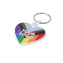 Image of Pride Rainbow Heart Shaped Keyring Recycled