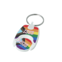 Image of Pride Rainbow Pop Coin Trolley Keyring Recycled