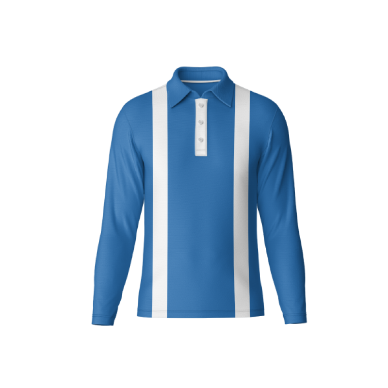 Image of Long Sleeve Panelled Polo Shirt Low Minimum Order