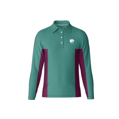 Image of Long Sleeve Active Polo Shirt Low Minimum Order
