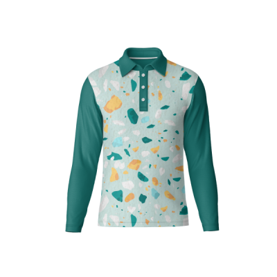 Image of Long Sleeve Sublimated Polo Shirt Low Minimum Order