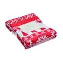 Image of Recycled Nordic Christmas Fleece Blanket In Red