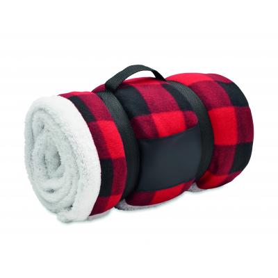 Image of Recycled Checked Sherpa Fleece Blanket