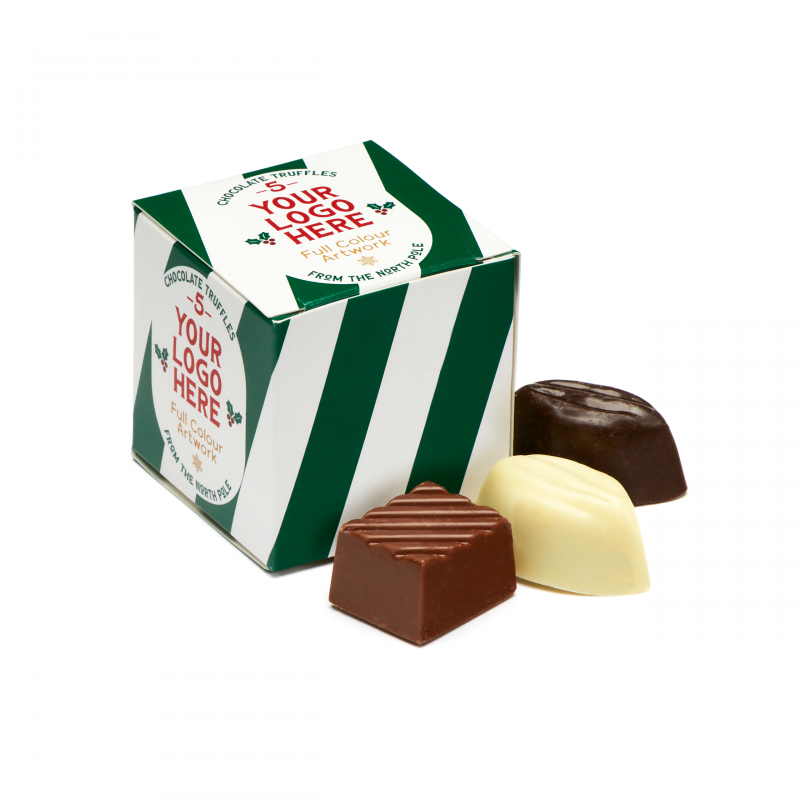 Image of Christmas Eco Maxi Cube with 5 Chocolate Truffles