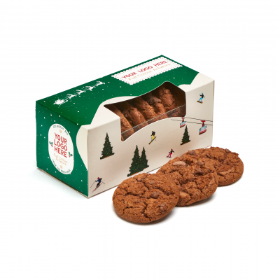 Image of Promotional Eco Christmas Gift Box Filled With Triple Chocolate Cookies