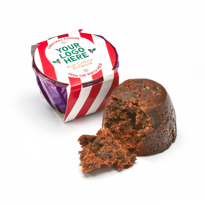 Image of Promotional Chocolate Christmas Pudding with Belly Wrap