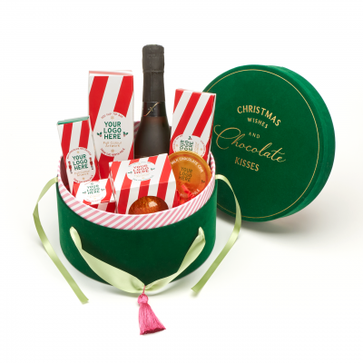 Image of Christmas Luxury Chocolate Hat Box filled with Festive Treats 