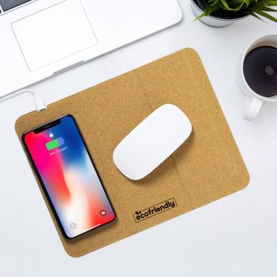 Image of Cork Wireless Charger Mouse Mat & Stand