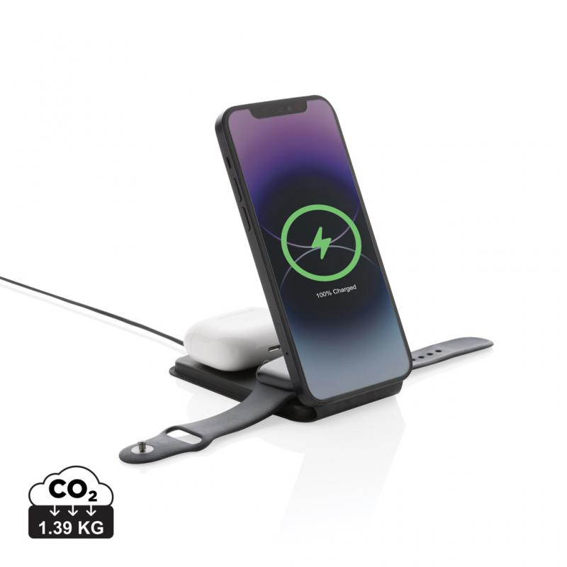 Image of Swiss Peak RCS rPU 15W 3-in-1 Magnetic Wireless Charger