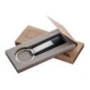 Image of Rerris rectangular Keyring Black Faux Leather