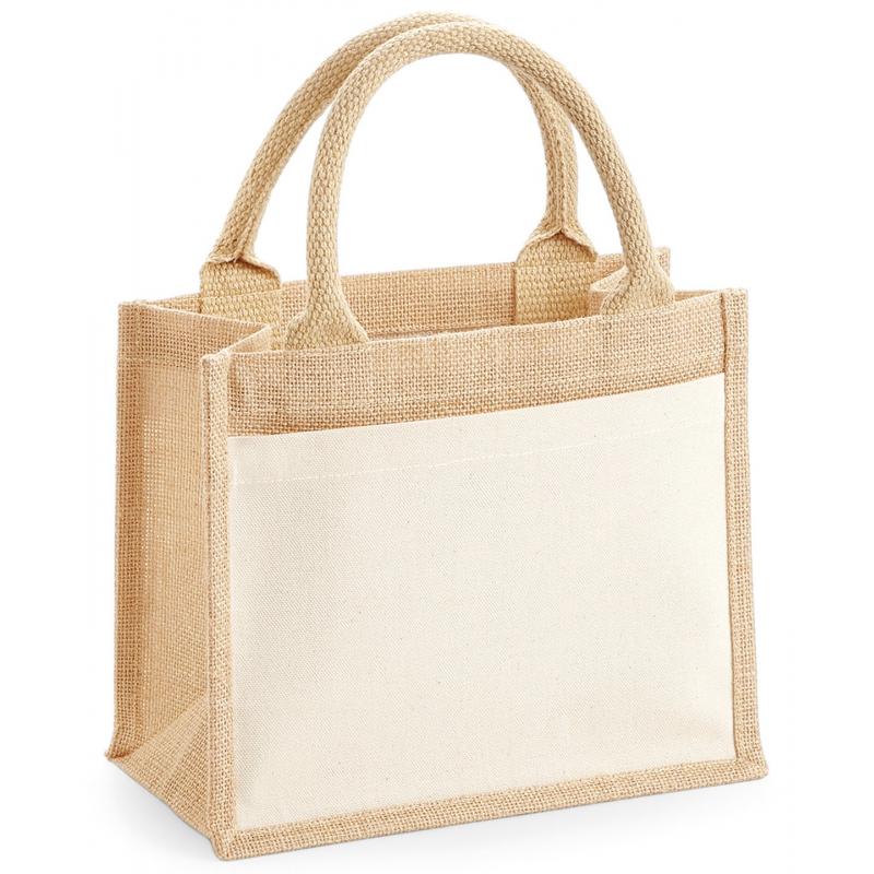 Image of Westford Mill Cotton Pocket Jute Gift Bag