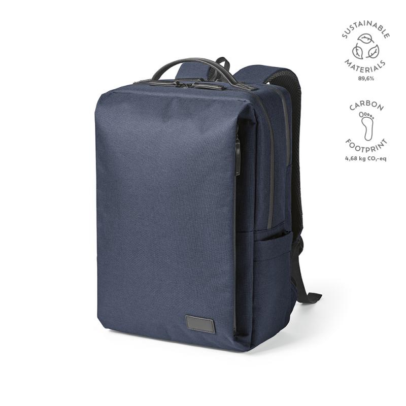 Image of Oslo Recycled Laptop Backpack with Trolley Strap