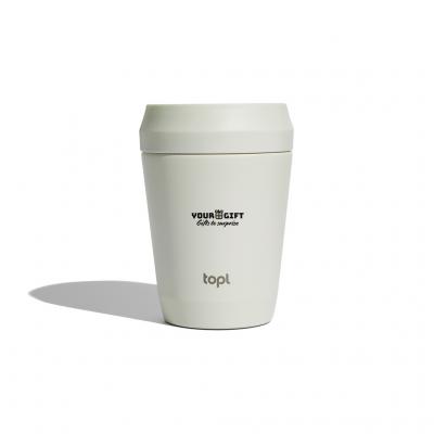 Image of Topl Recycled Steel To Go Cup Patented 360 Lid 235ml Off White