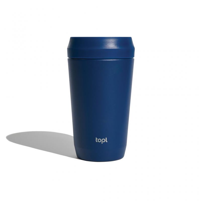 Image of Topl Recycled Steel To Go Cup 360 Lid 354ml Navy Blue