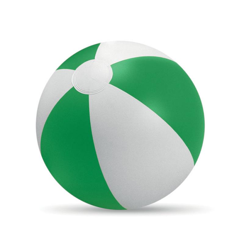 Image of Beach Ball Green and White Stripes