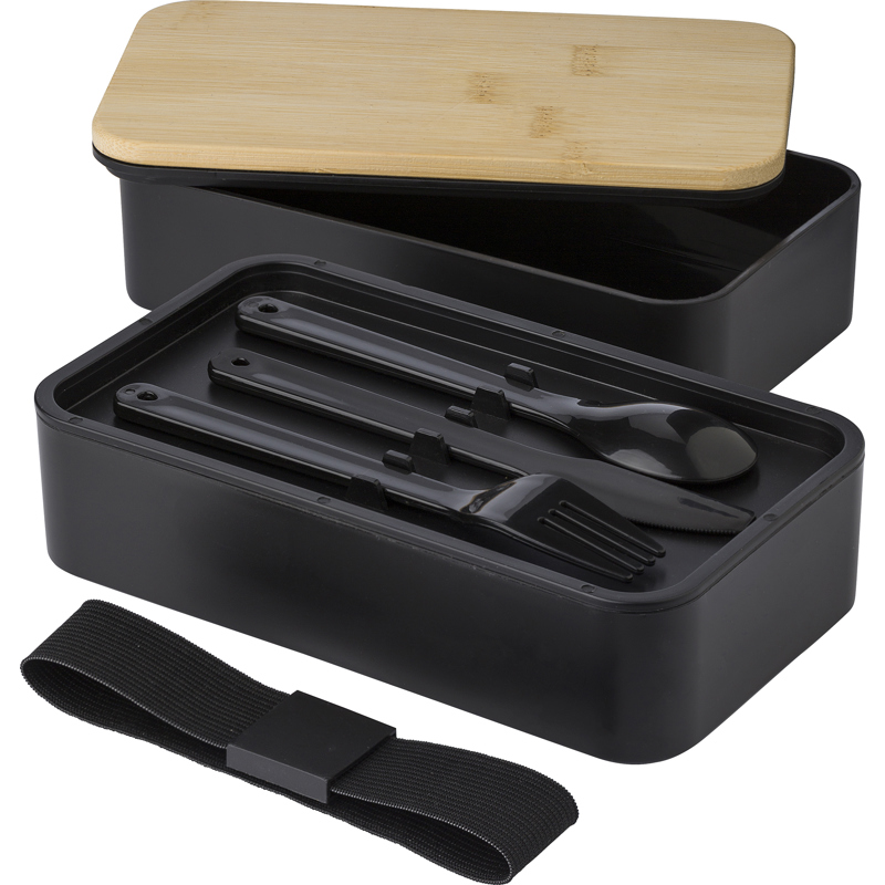 Image of Double Lunch Box with Bamboo Lid
