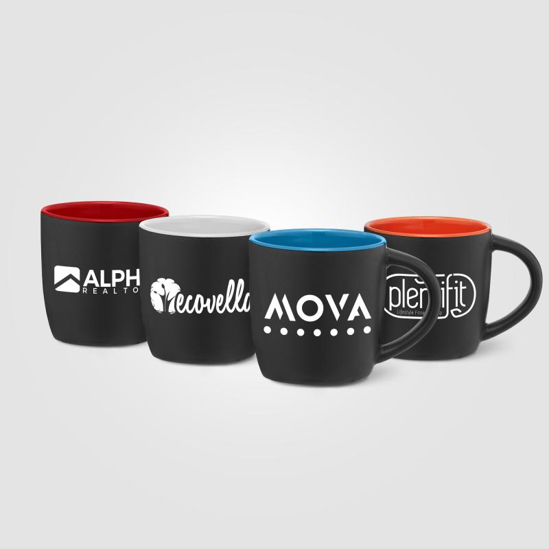 Image of Zanzibar 355 ml Matte Black Ceramic Mug with ColourPop