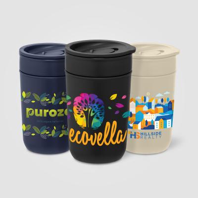 Image of Danube 355 ml Ceramic Tumbler with Recycled Plastic Exterior & Lid
