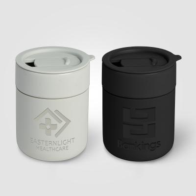 Image of Obsidian 295 ml Matte Ceramic and Silicone Mug with Lid