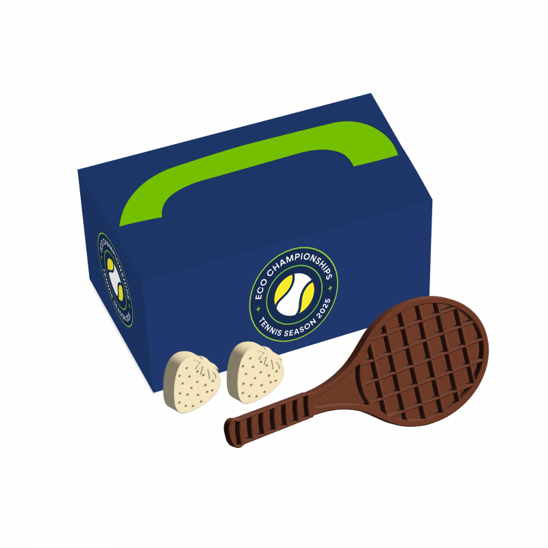 Image of Chocolate Tennis Racket & Strawberries in Gift Box