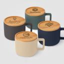 Image of Café Virtuoso 355 ml Ceramic Mug with Bamboo Lid