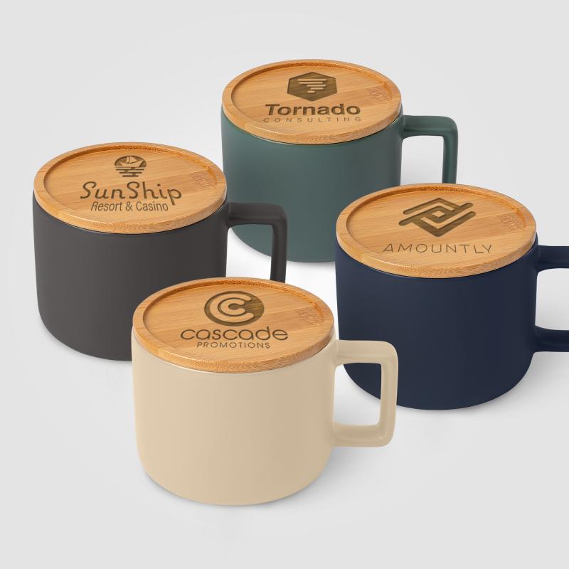 Image of Café Virtuoso 355 ml Ceramic Mug with Bamboo Lid