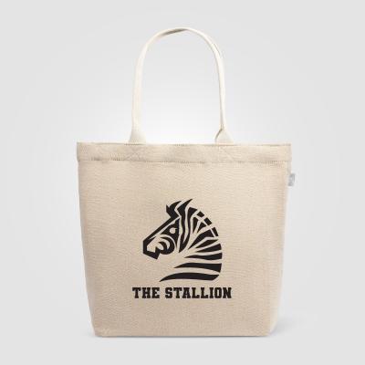 Image of Savannah Cotton & Jute Tote with Herringbone Pattern