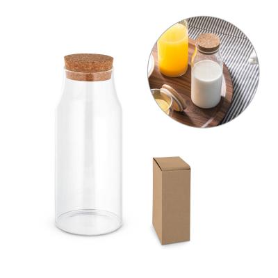 Image of Borosilicate Glass Bottle With Cork Lid 800ml