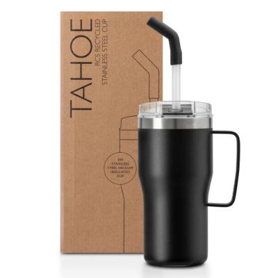 Image of Tahoe Recycled Cup With Handle & Straw 590ml