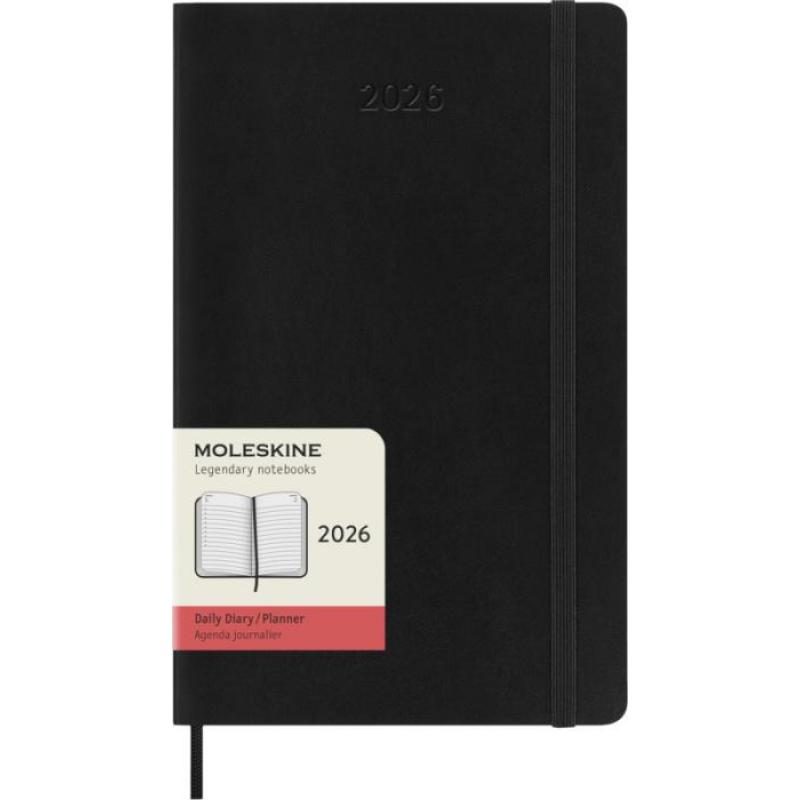 Image of Moleskine 2026 Dairy 12 Month L Soft Cover Daily Planner Black