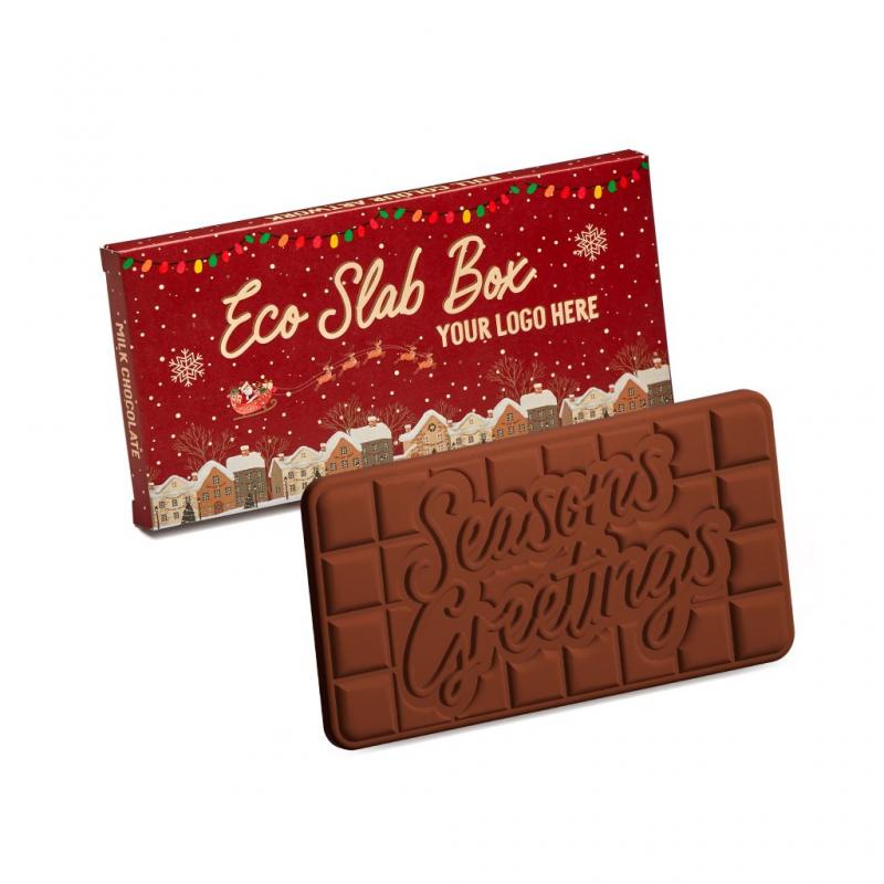 Image of Christmas Eco Slab Box - Milk Chocolate