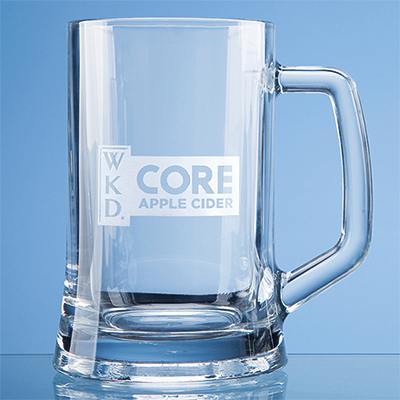 Image of Large Plain Straight Sided Glass Tankard 670ml