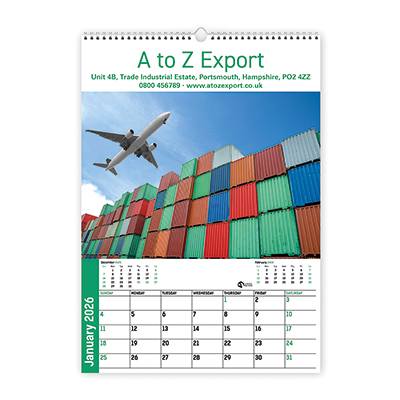Image of Promotional Large Wall Calendar With Your Bespoke Design