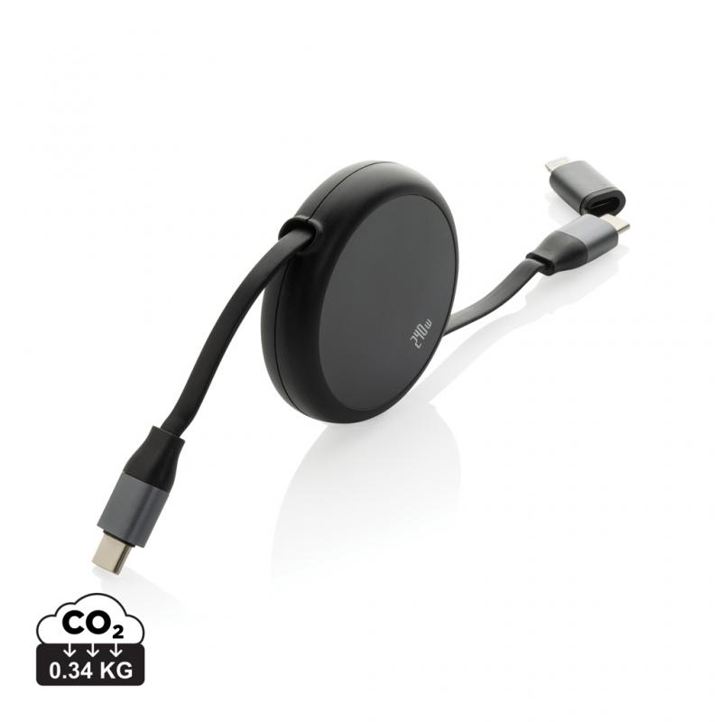 Image of Terra RCS Recycled Aluminium Retractable 240W 2-in-1 Cable